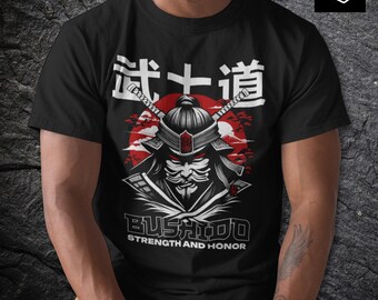 Japanese Samurai tshirt, Japanese art, gift for boyfriend, Japanese mask tshirt, warrior t shirt, Bushido mask, tattoo shirt