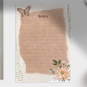 Printable Notes Page, Instant Download