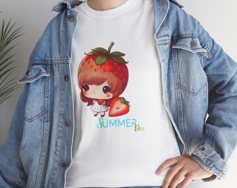 Cadeau chemise fraise pour lui, t-shirts les plus vendus, amateur de fruits, t-shirt unisexe en coton épais