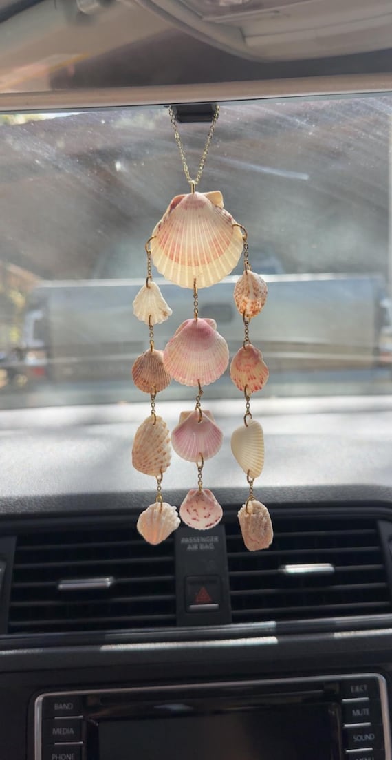 Seashell Car Charm, handmade