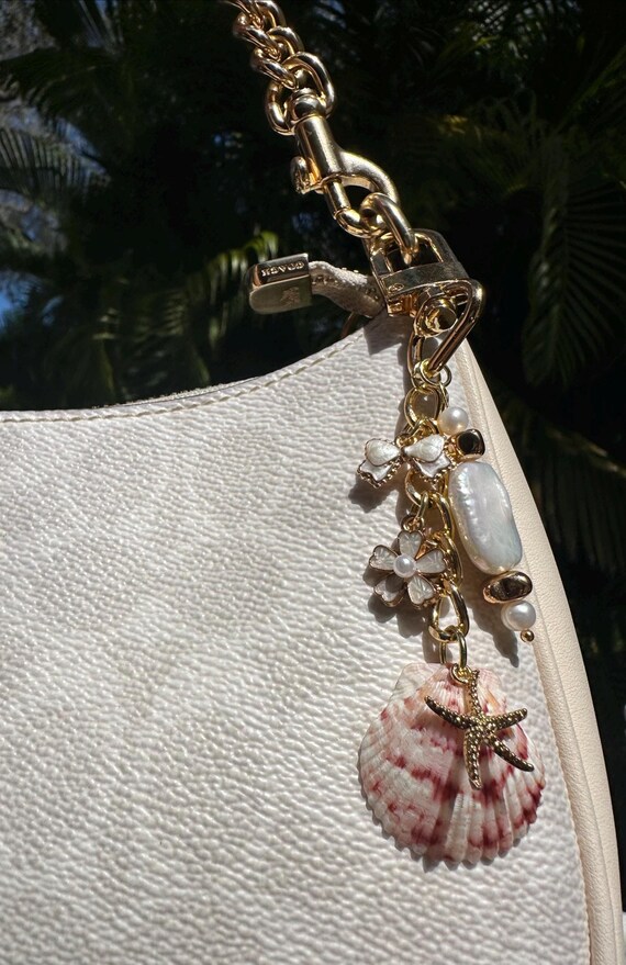 Shell Purse Charm, Handmade, Bag Charm