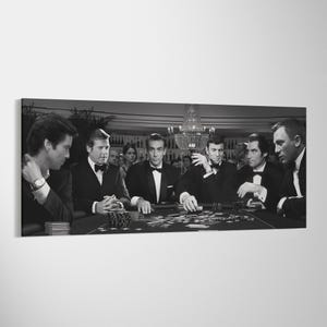 All James Bond Poster, James Bond Poker Poster, All James Bond Movie Poster Print Canvas Wall Art, Ready To Hang, All James Bond Canvas Art