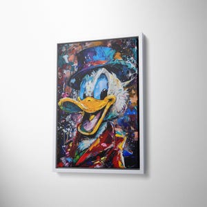 Donald Duck Pop Art Canvas Print: Oil Paint Style Graffiti Wall Decor