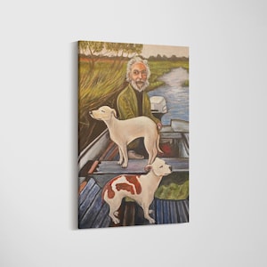 Canvaskunst Goodfellas Old Man and Dogs: schilderijreplica, klaar om op te hangen