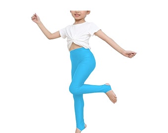 P&R DANCEWEAR LTD Kids Shiny Nylon Stirrup Leggings for Dance, Gymnastics, and Twirling - Sleek and Stretchy, Comfortable and Versatile
