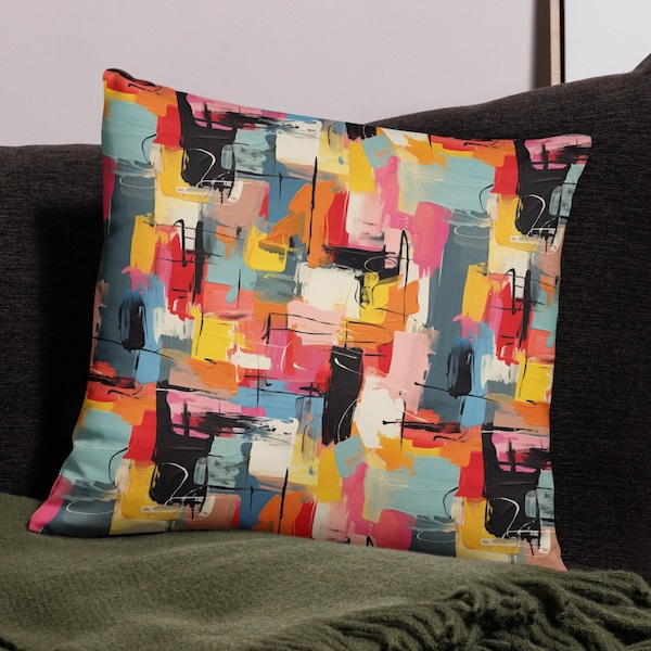 Toile Urbaine - Coussin d'Expression Abstraite