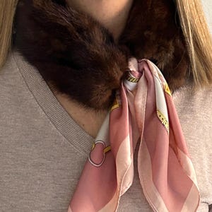 Authentic Mink Fur Collar with Interchangeable Scarf – Handmade Patchwork Fur Neck Warmer – Limited Edition D'Visonne