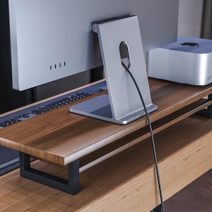 Premium Monitor Stand from solid Wood with Shelf, Computer Monitor Riser, Computer Stand, Wood Laptop Stand Desk image 4