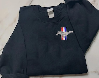 Ford Mustang Sweater, Embroidered Mustang Vintage Hoodie,  Ford Motor Company, Vintage Car, Hoodie for Car Enthusiast, Muscle Cars
