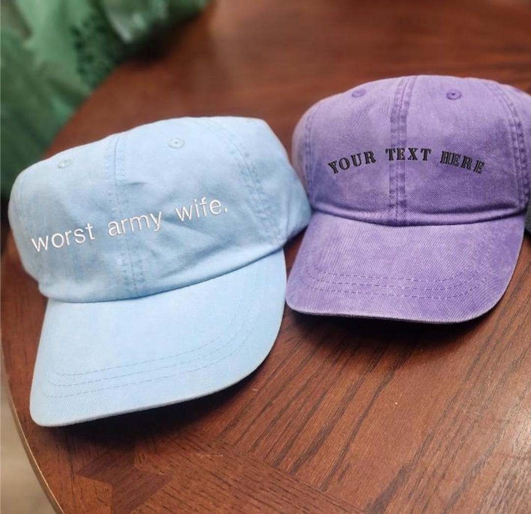 Personalized Text Hat, Custom Logo Embroidered Hat, Vintage Dad Hat ...