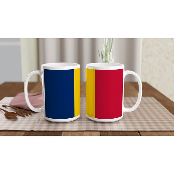 Chad Country Pride Flag Gift Mug 15oz Ceramic Mug