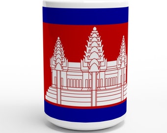 Cambodia Country Pride Flag Gift Mug 15oz Ceramic Mug