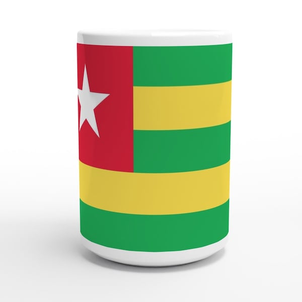 Togo Country Pride Flag Gift Mug 15oz Ceramic Mug