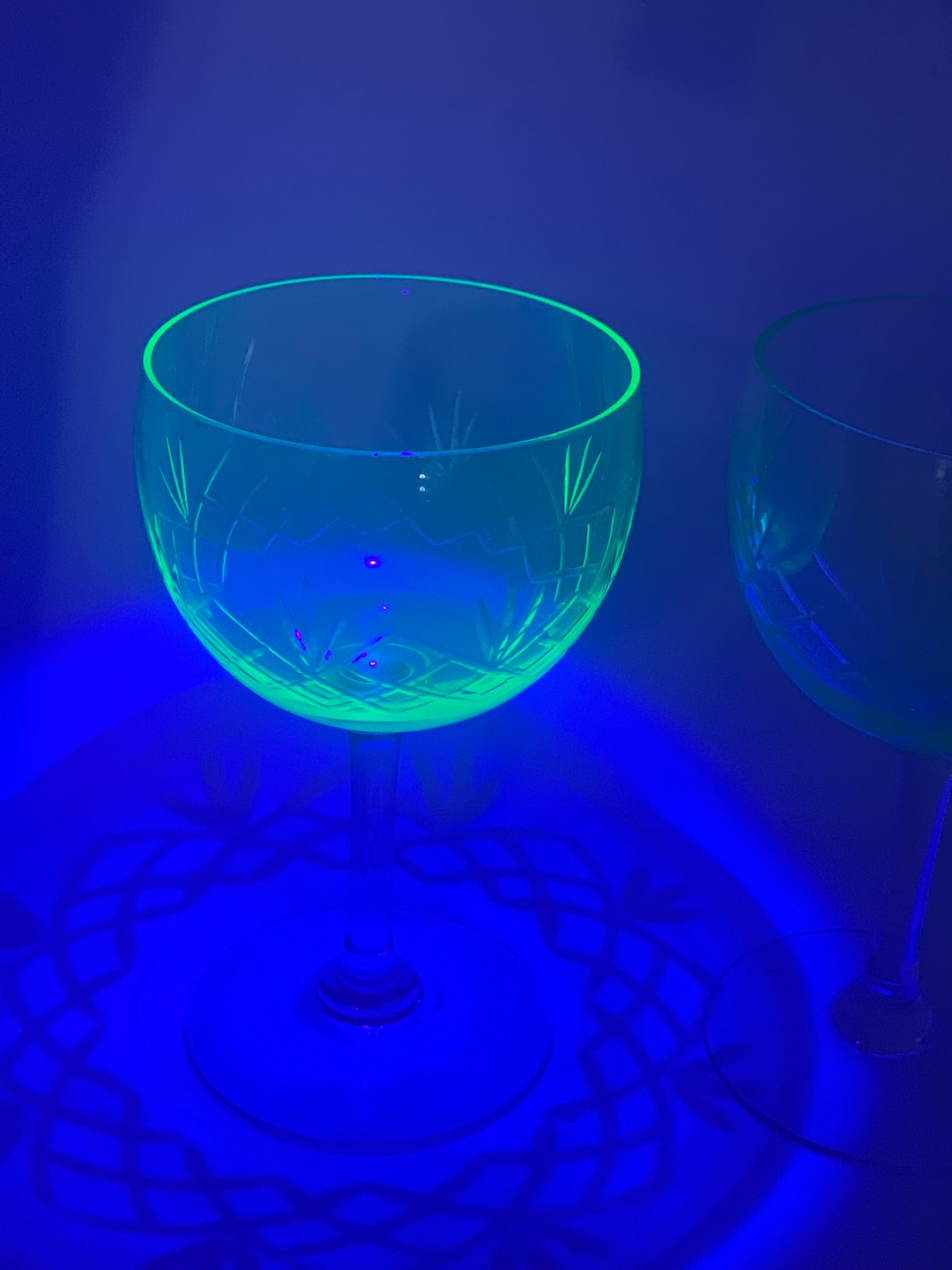 Pair of Uranium Glass Drinking Glasses - Etsy
