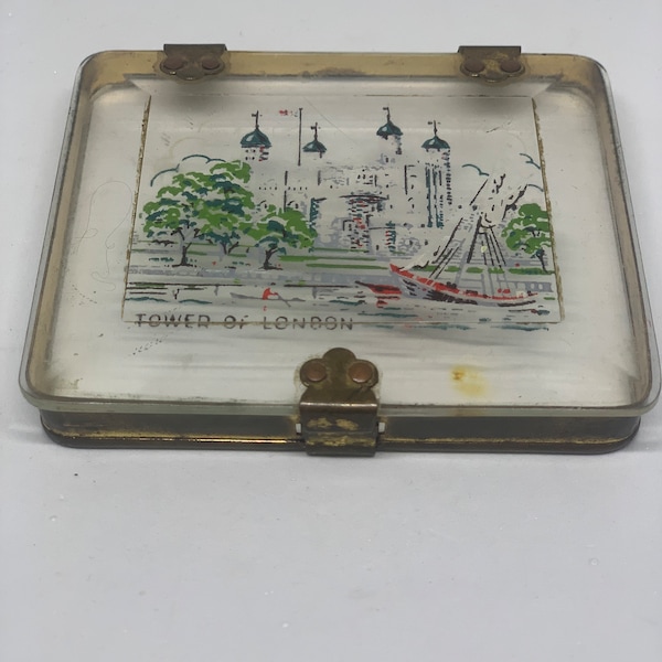 Lucite Tower of London cigarette case