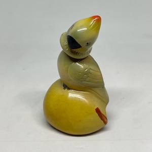 Vintage 1950 Ceramic Bobble Head Bird Pencil Sharpener China