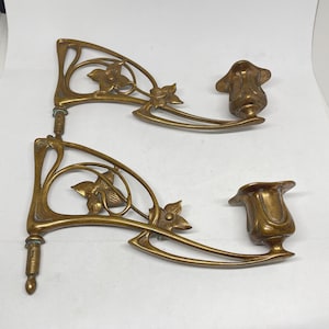 Antike Französische Jugendstil Messing Klavier Kerzenhalter Kerzenhalter. WIE IST