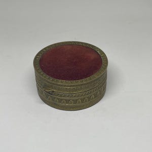 Antique French ornate bronze and velvet jewelry box