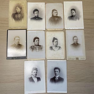 Lot of 10 antique cdv cards photos
