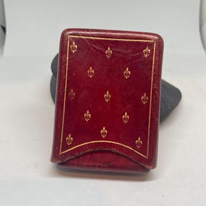 porte-cartes à jouer vintage en cuir italien doré