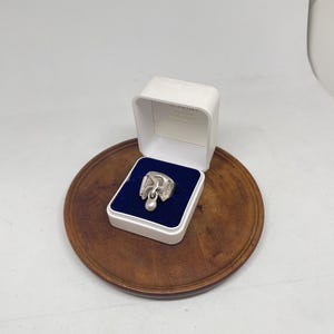 Vintage Bjorn Weckstrom for Lapponia Sterling silver drop ring Finland