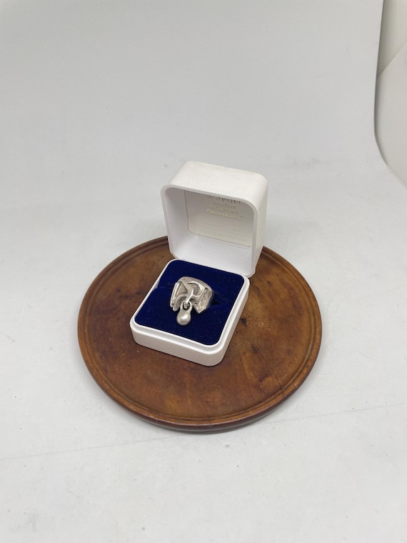 Vintage Bjorn Weckstrom for Lapponia Sterling Silver Drop Ring