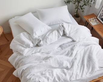 Linen Sheet Set Queen/King Organic Bedding Gift For New Home Modern Linen Set Luxury Gift For Wedding Mom Gift Bedding Set For Linen Lover