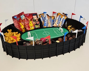 Individual, 3D-printed snack stadium made of environmentally friendly PLA