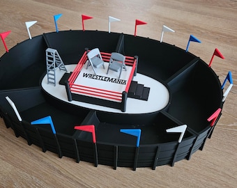 Snack stadium with WWE wrestling ring made of environmentally friendly PLA
