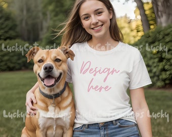 Dog T-Shirt Mockup: Bella Canvas 3001, Gildan 64000 (Digital Download)