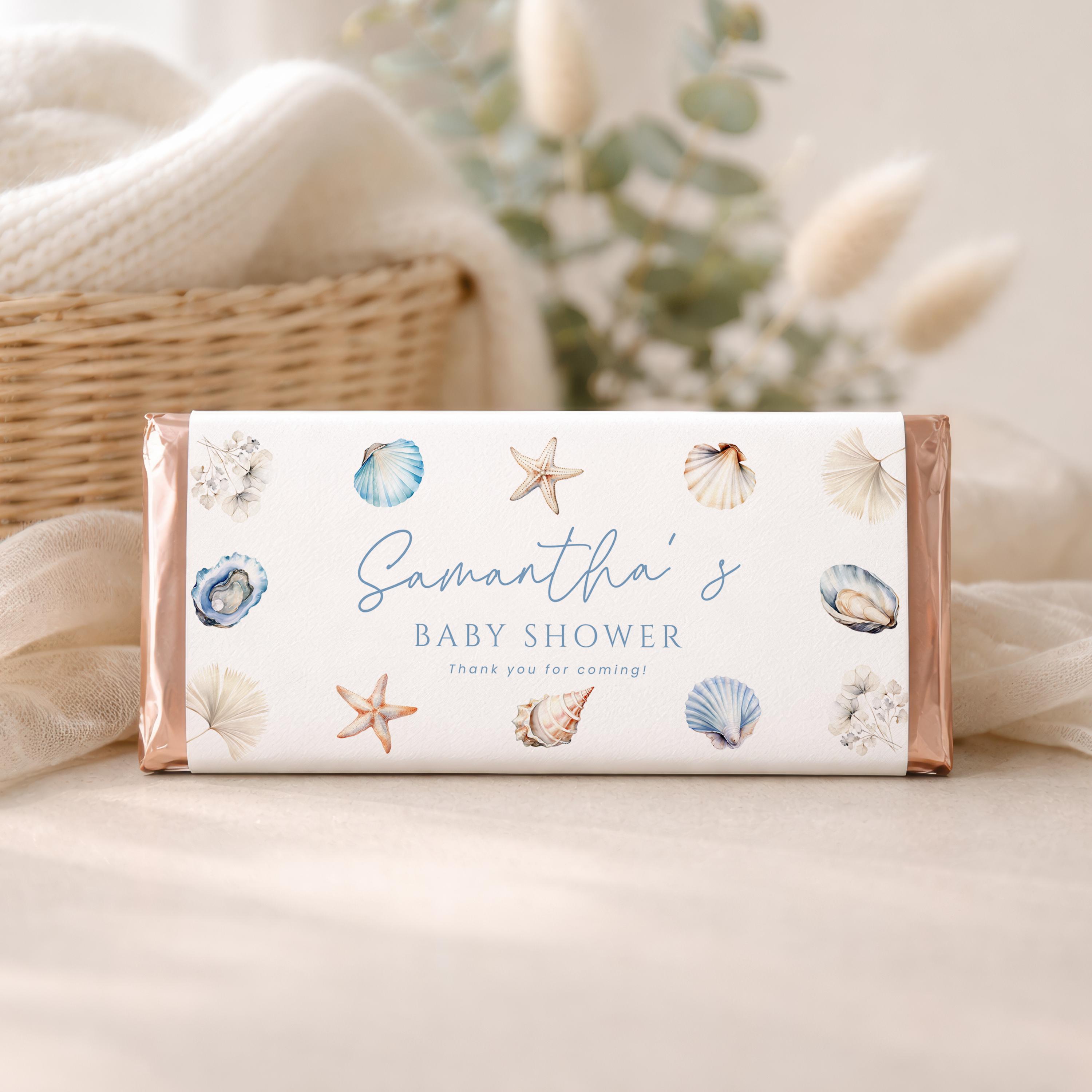 Seashell Chocolate Bar Wrapper Sea You Soon Candy Label Coastal Baby ...