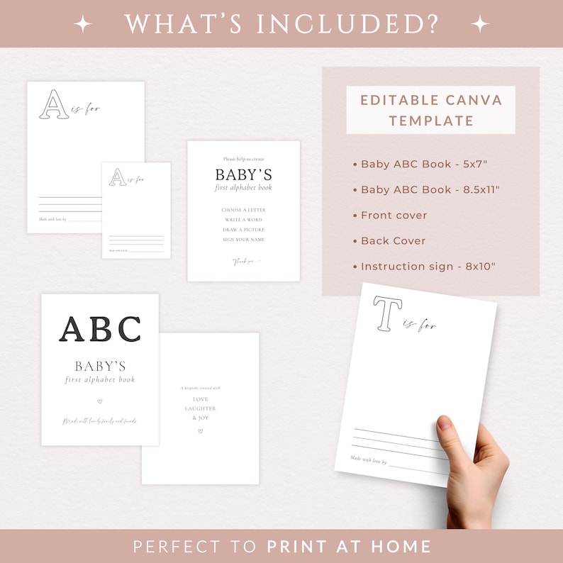 First Alphabet Book Template Baby Shower ABC Coloring Pages Printable ...