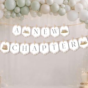 New Chapter Baby Shower Banner Printable Storybook Wildflower Bunting Garland Editable Lavender Butterfly Template Party Backdrop LP0174