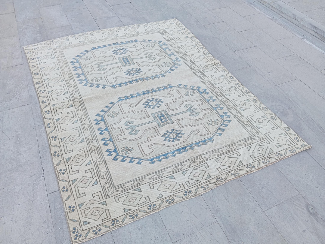6x7 Rug 6x7 Vintage Turkish Wool Rug, Handmade Area Rug - Etsy