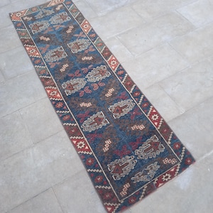 2x6 Runner, Vintage, Home Decor rug, Pastel Rug,2x6 Oushak,SmallRug,Kitchen Rug, 2x5 Turkish, Faded, Woven Rug Handmade Wool Rug 1.10x6.0 ft