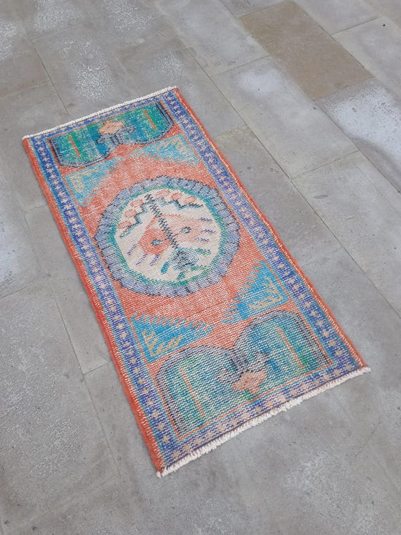 トルコ　ヴィンテージエリアラグ　Turkish Vintage area Rug ヘルキラグ、トルコラグ、ヴィンテージラグ、3x12ランナーラグ