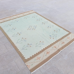 5x7 TURKISH VINTAGE RUG,5x7 Rug,5x7 Vintage Rug,5x7 Turkish Rug,Handmade Wool Rug,5x7 Area Rug,Soft Rug,Muted Rug,Faded Rug,Rug 5x7,gifted
