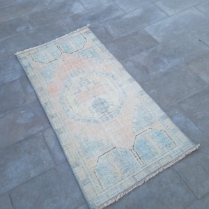 3x5 Rug Turkish Vintage Rug,Wool Rug Faded,Oushak Rug 3x5 Turkish Rug Handmade Rug 3x5 Soft Rug,Area Carpet Rug Vintage Wool Rug,2.5x4.10 ft