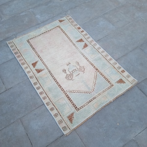 3x4 TURKISH VINTAGE RUG,3x4 Vintage Rug,3x4 Rug,3x4 Faded Rug,Handmade Wool Rug,3x4 Doormat Rug,Doormat,3x4 Faded Rug,Kilim Rug, home decor