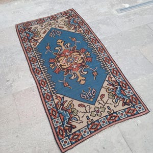 2x5 Runner Rug,2x5 Rug,2x5 TURKISH VINTAGE RUG,Oushak Handmade Wool Rug,2x5,Turkish Rug,Vintage Wool Rug,Unique Rug,runner rug,2.4x4.7 feet