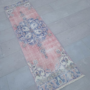 2x6 Runner, Vintage, Soft, Area, Pastel Rug, 2x6 Oushak, SmallRug, Kitchen Rug, 2x6 Turkish, Faded, Woven Rug Handmade Wool Rug 2x6