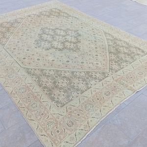 8x10 Vintage Persian Rug, 8&#39;0x10&#39;7&#39;&#39; Antique Heriz Rug, 8x10 Vintage Heriz Rug, 1940s Vegetable Dyes Rug, 8x10 Mystical Nomadic Heriz Rug