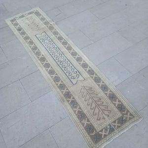 2x6 Runner, Vintage, Soft, Area, Pastel Rug, 2x6 Oushak, SmallRug, Kitchen Rug, 2x6 Turkish, Faded, Woven Rug Handmade Wool Rug,1.7x6.3 ft