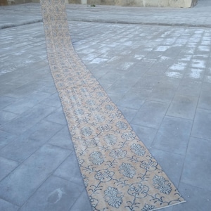 Oushak Runner 20 ft, Long Runner Turkish, 20 21 22 Stair Runner, Rug Runner Vintage, Narrow Runner, 2x20 Runner, 2x21 Runner, 2x22 Runner