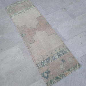 2x5 Runner Rug, 2x5 Rug,2x5 TURKISH VINTAGE RUG,Oushak Handmade Wool Rug,2x6,Turkish Rug,Vintage Wool Rug,Unique Rug,runner rug,1.7x5.0 ft