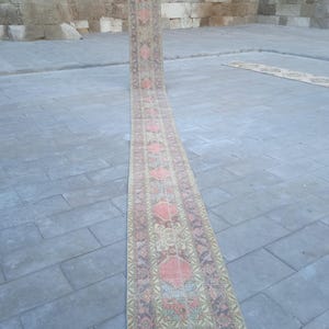Oushak Runner 24 ft, Long Runner Turkish, 20 23 24 Stair Runner, Rug Runner Vintage, Narrow Runner, 2x20 Runner, 2x24 Runner, 2x22 Runner