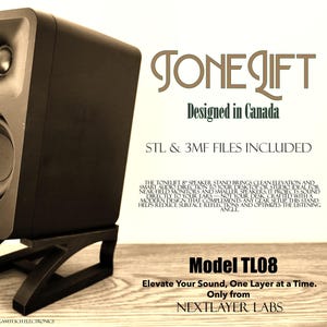 ToneLift 8 Degree Speaker Stands – Precision Tilted Monitor Riser for Desktop Studio Audiophile Setups | STL and 3mf(Digital Download)