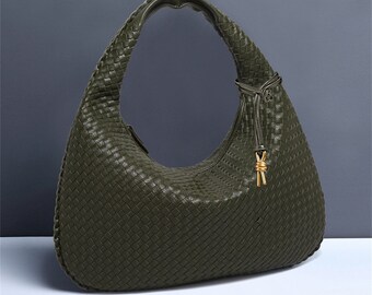 Crescent Women's Bag - Handwoven Dumpling Bag, Fashionable and Versatile Shoulder Underarm Bag