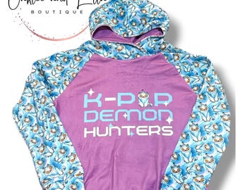 Demon Hunter Soft Cozy HANDMADE Sweatshirt hoodie sizes 12 mo - 14 Y