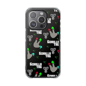 Personalisierte Handyhülle, Gorilla Tag Spiel - Klare Hülle, Schutz Magnet Cover, lustiges Gamer Geschenk, Fan Handy Zubehör, stoßfest